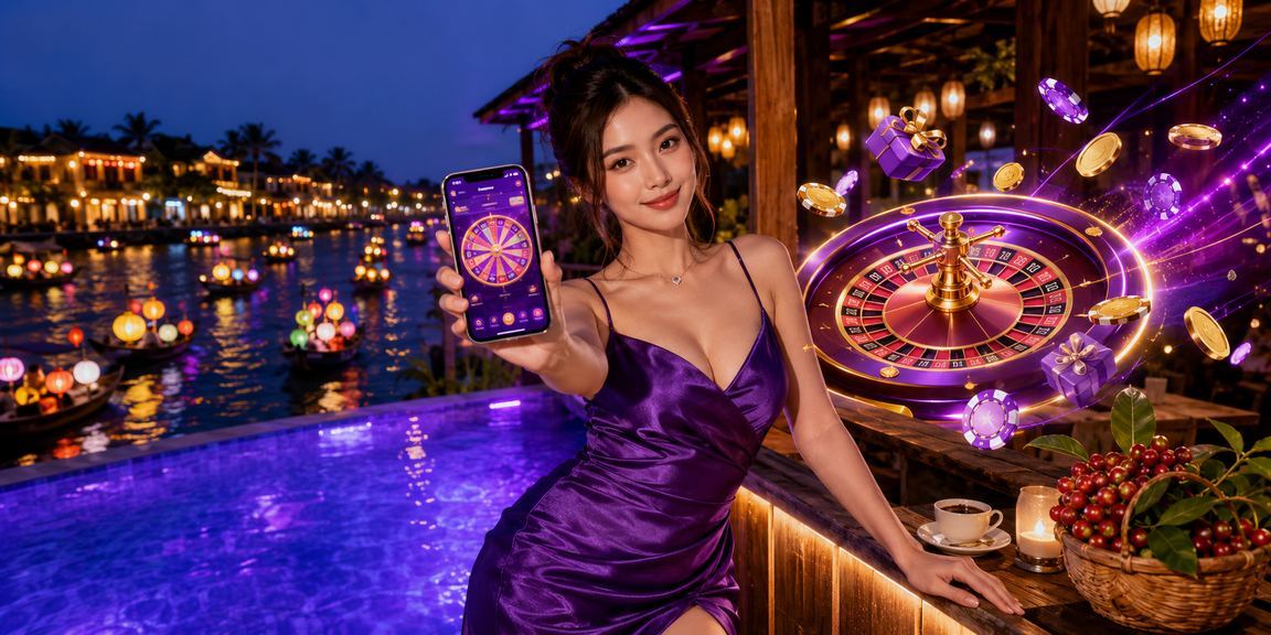Bàn roulette casino phong cách Hội An về đêm
